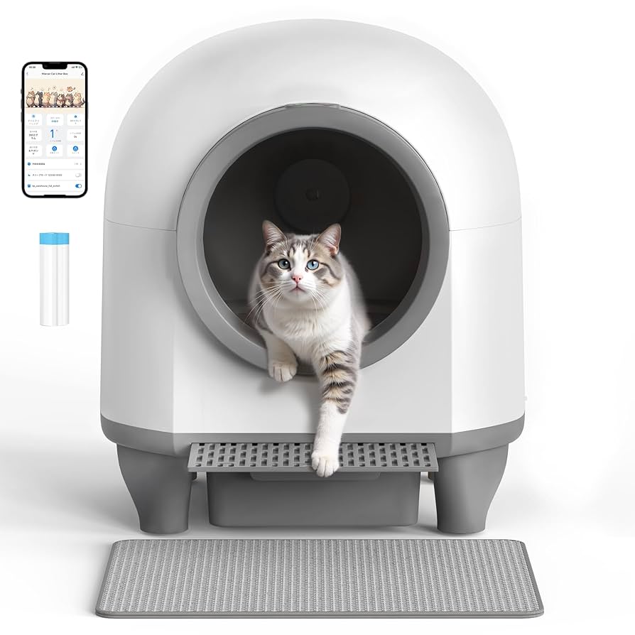 Petnniko 猫 自動トイレ 大型 消臭 お手入れ簡単 ペット用 自動掃除 Amazon | Petnniko 猫 トイレ 自動 自動トイレ 自動掃除 大型